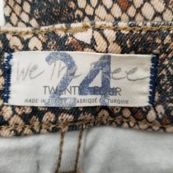 Free People We The Free Snakeskin Skinny Jeans Raw Hem Size 24 - Picture 4 of 9